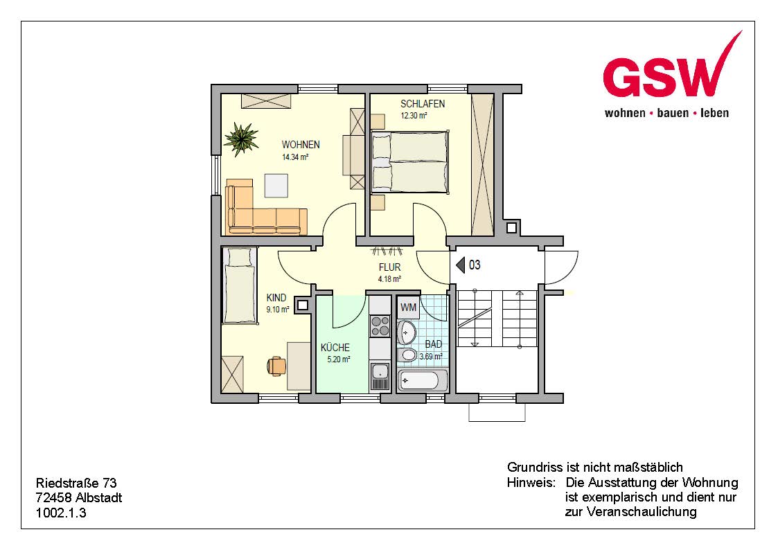 Charmante 3-Zimmer-Wohnung mit durchdachtem Grundriss - Foto 2