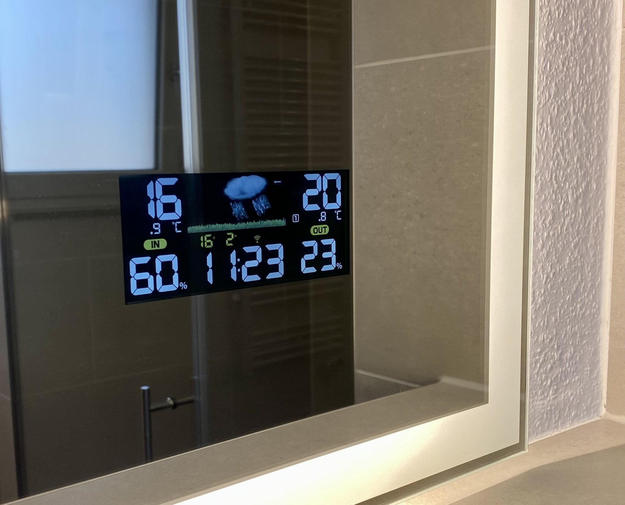 Badspiegel inkl. Wetterstation