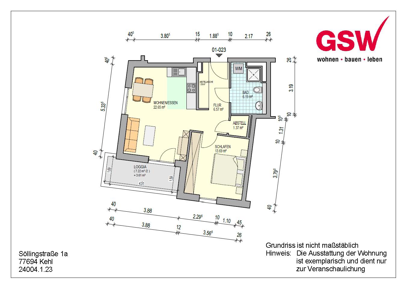 Kompakt, hell, modern: 2-Zimmer Wohnung mit Loggia - Foto 1