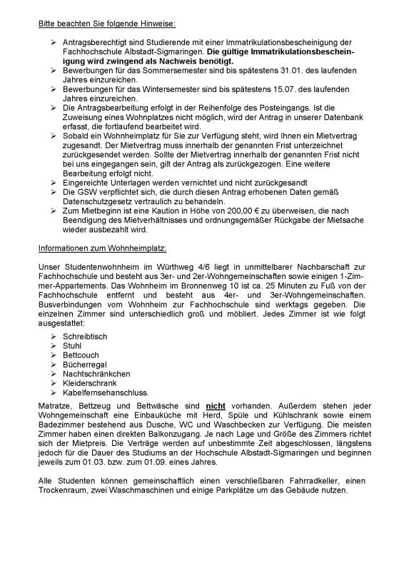Antrag auf Wohnheimplatz Seite2