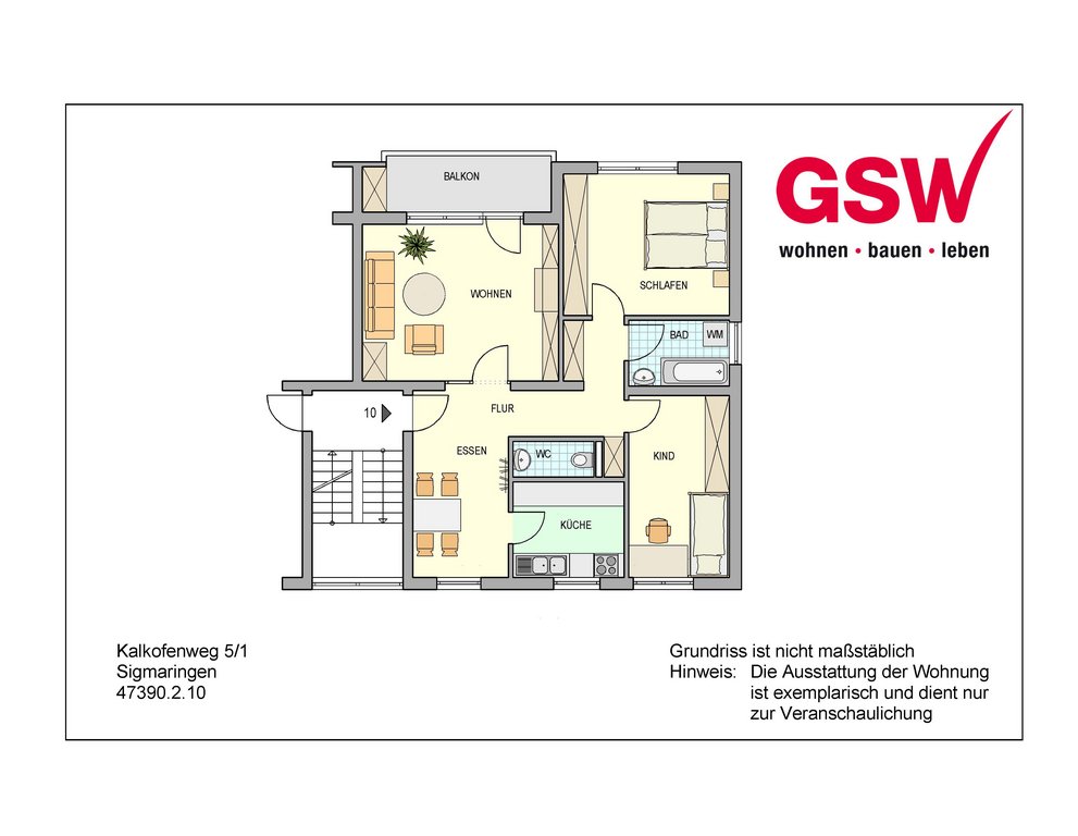 Sonnige 3,5-Zimmerwohnung mit Balkon - Photo 3