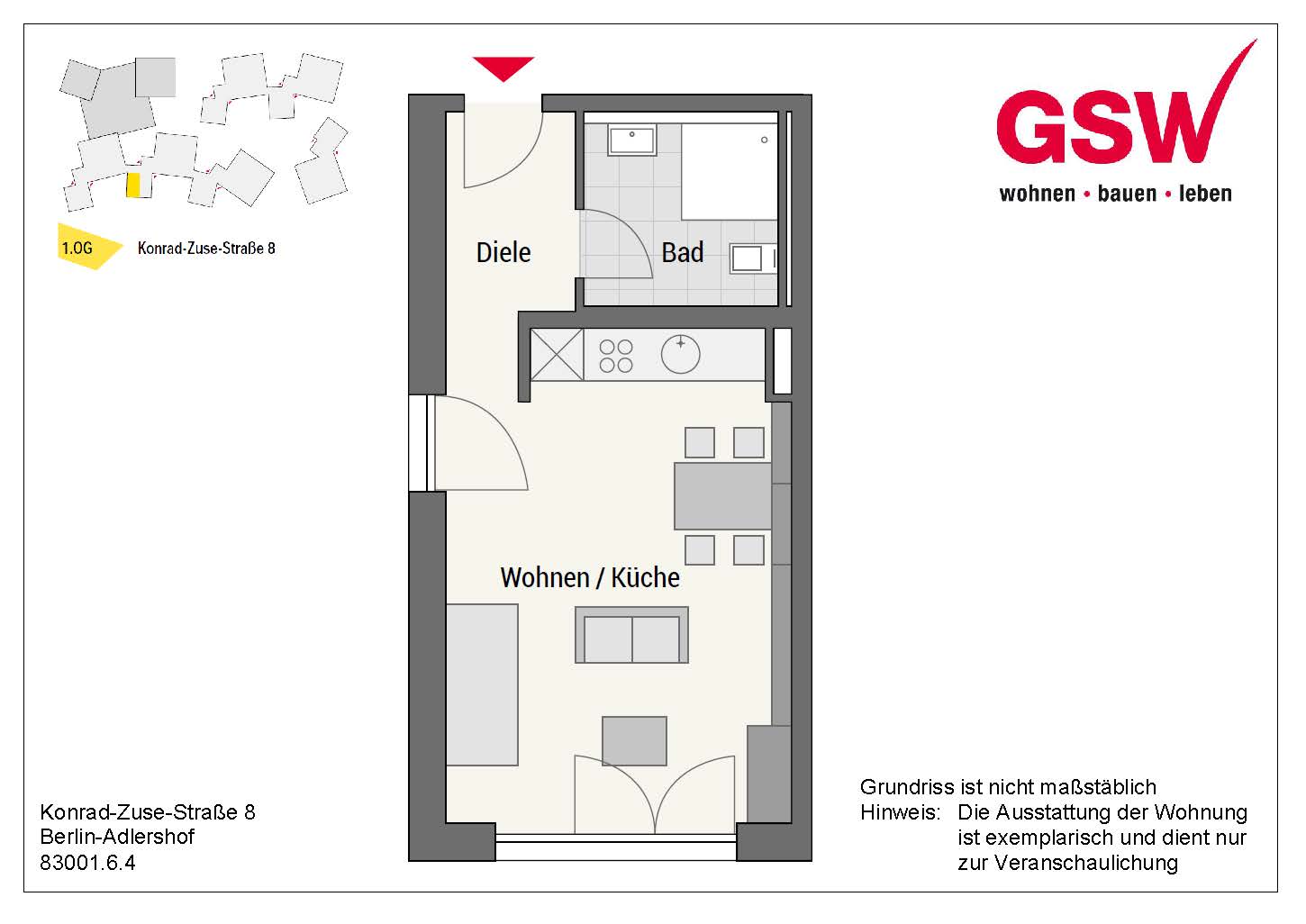 The Smart Square - helles 1‑Zimmer‑Appartement - Foto 3