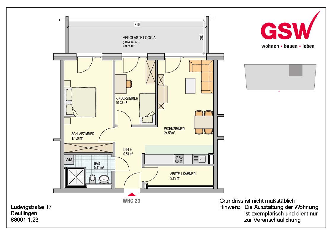 Erstbezug - Moderne 3-Zimmerwohnung mit Loggia