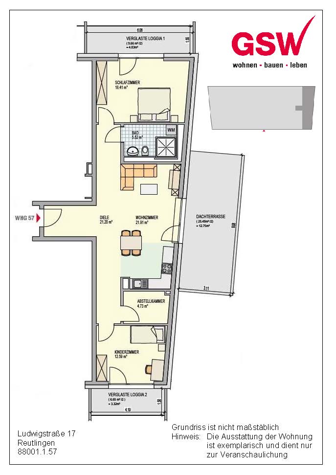 Erstbezug - Moderne und helle 3-Zimmerwohnung mit 3 Außenflächen